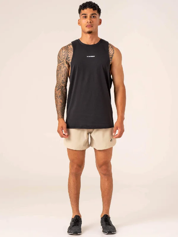 Emerge Drop Armhole Tank - Faded Black