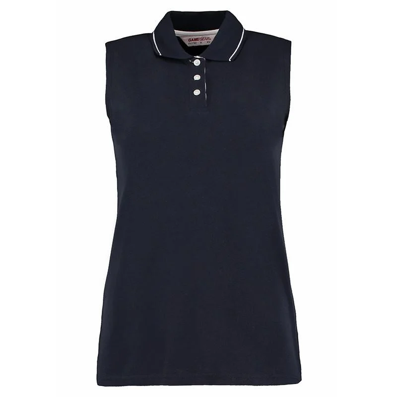 Gamegear Proactive Sleeveless Polo | NAVY/WHITE