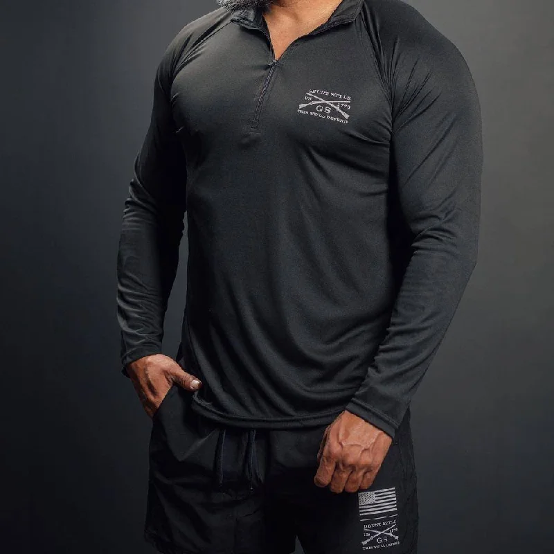 Men's 1/4 Zip Pullover - Black