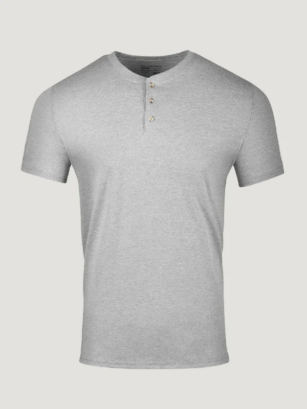 Heather Grey Short Sleeve Henley