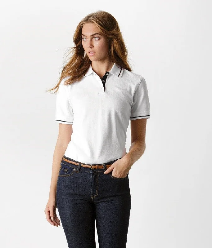 Ladies St Mellion Contrast Tipped Polo | LIGHT BLUE/WHITE