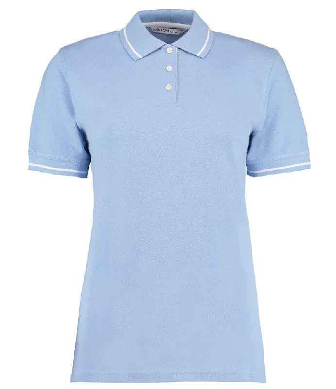 Ladies St Mellion Contrast Tipped Polo | LIGHT BLUE/WHITE