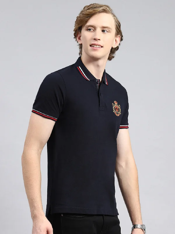 Men Navy Blue Printed T-Shirt