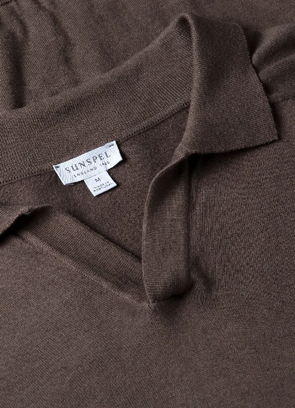 Men's Sea Island Cashmere Polo Shirt in Cedar