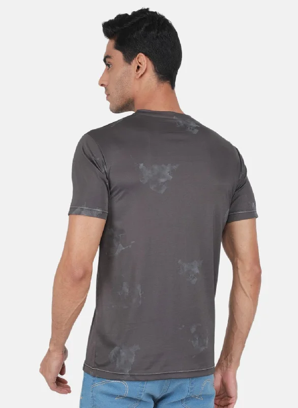 Men Grey Printed T-Shirt