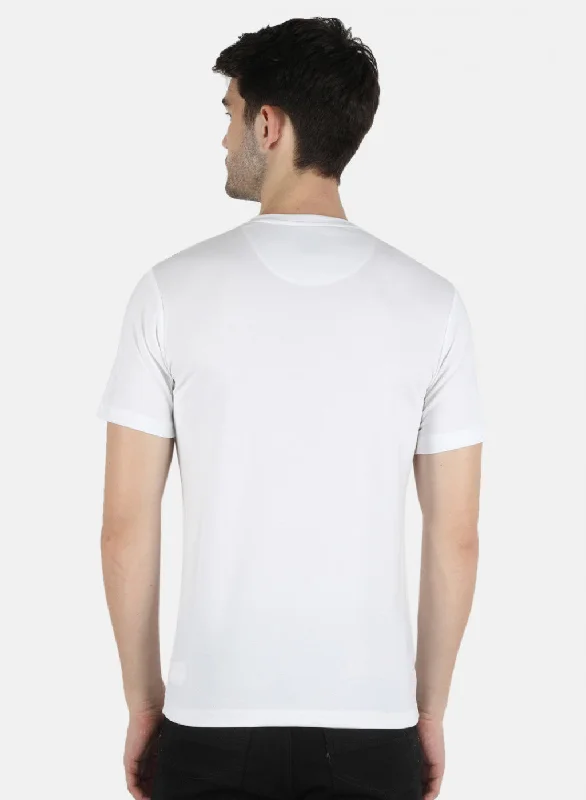 Men White Printed T-Shirt