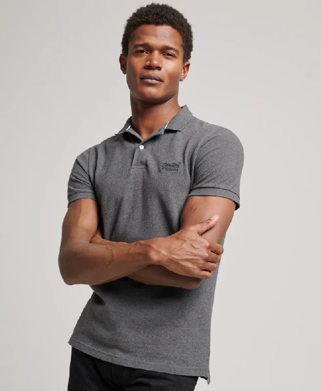 Organic Cotton Classic Pique Polo Shirt | Rich Charcoal Marle