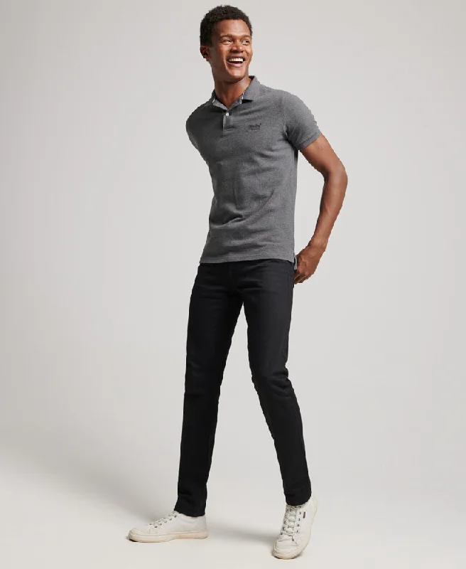 Organic Cotton Classic Pique Polo Shirt | Rich Charcoal Marle