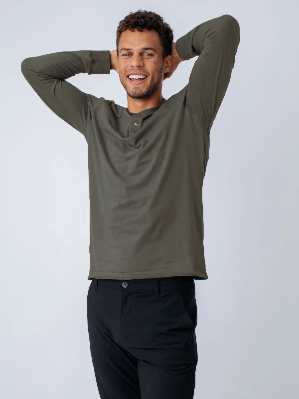 Stone Green Long Sleeve Henley