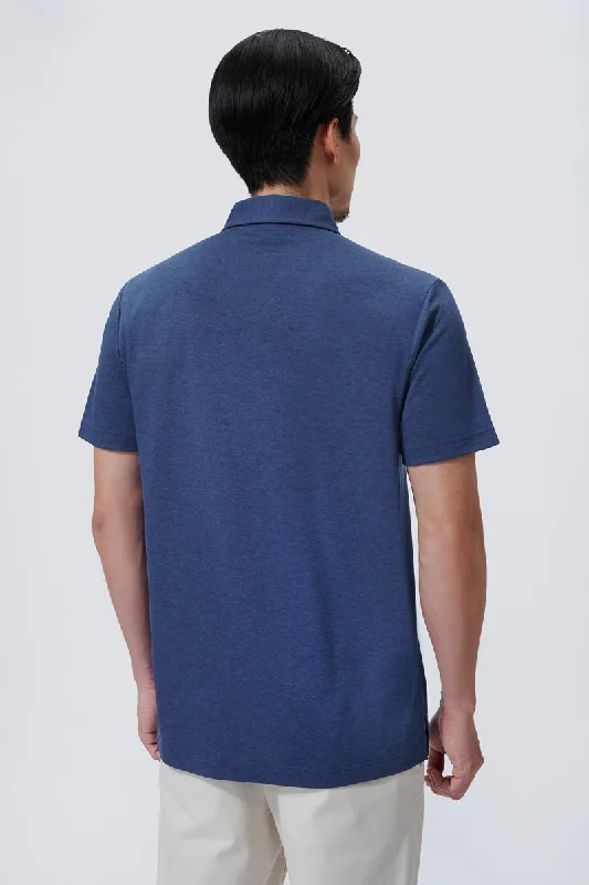 Supreme Cotton-Silk Pique Polo | Blue EB1258