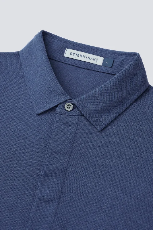 Supreme Cotton-Silk Pique Polo | Blue EB1258