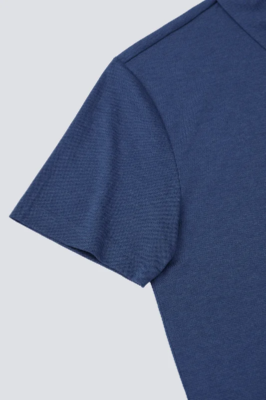 Supreme Cotton-Silk Pique Polo | Blue EB1258