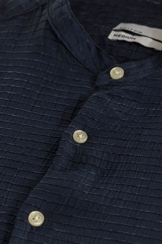 Benedetta Navy Textured Shirts