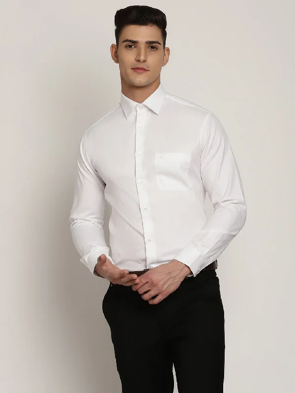 Cantabil Men's White Formal Shirt