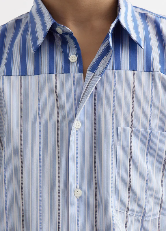 Cotton Dobby Stripe Panel Shirt