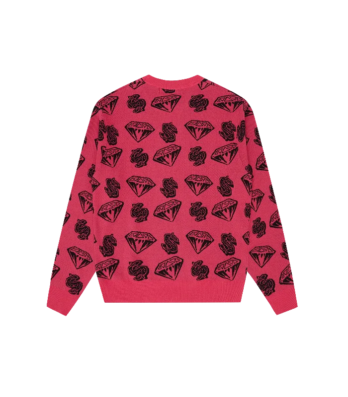 DIAMONDS & DOLLARS KNITTED JUMPER - PINK