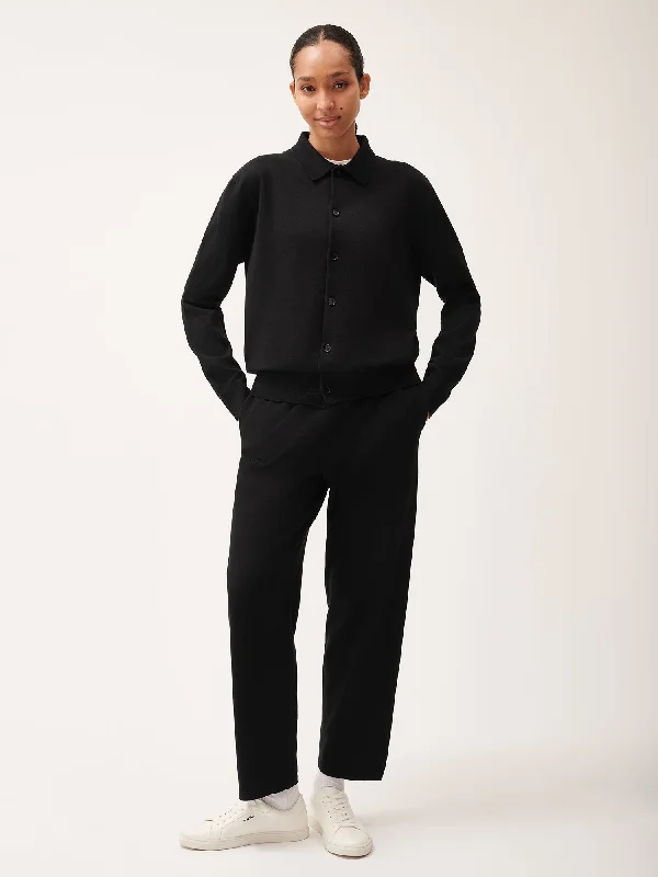 DNA Knitted Collared Shirt—black