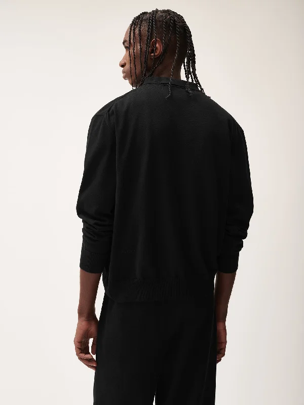 DNA Knitted Collared Shirt—black