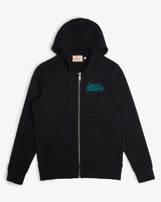 EGG & BEANS ZIP HOODIE - BLACK