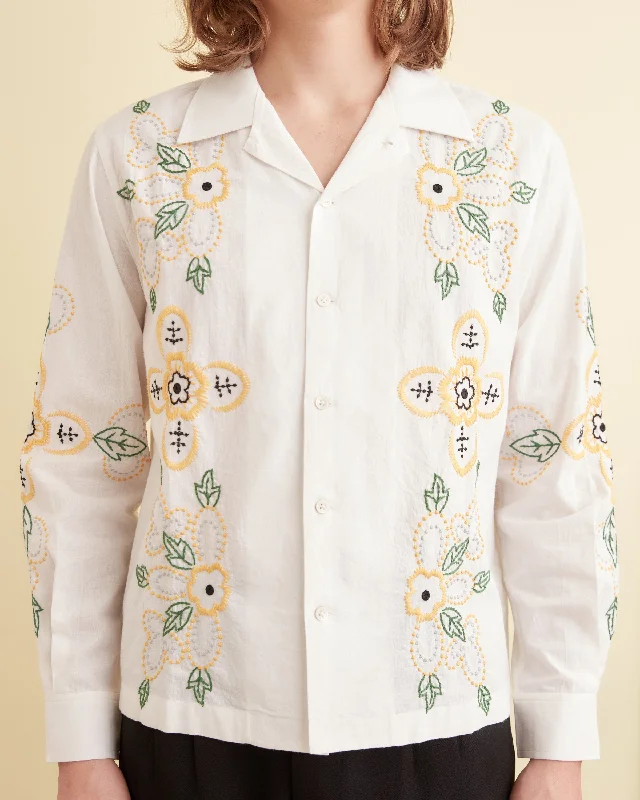 Embroidered Buttercup Long Sleeve Shirt