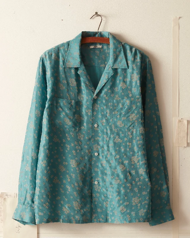 Floral Flocked Long Sleeve Shirt