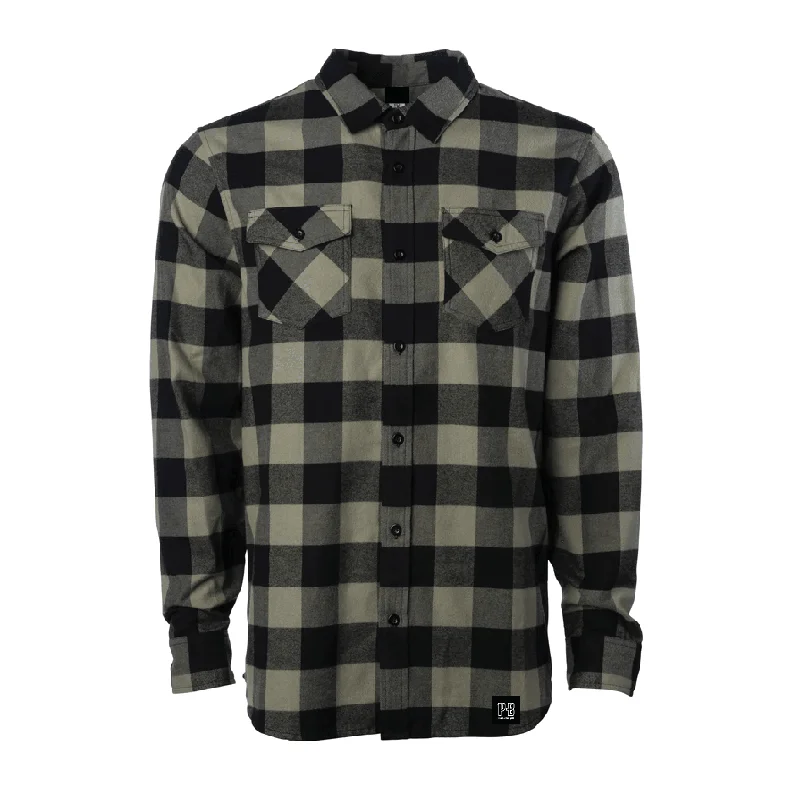 Midweight Freightline Flannel, Olive & Black