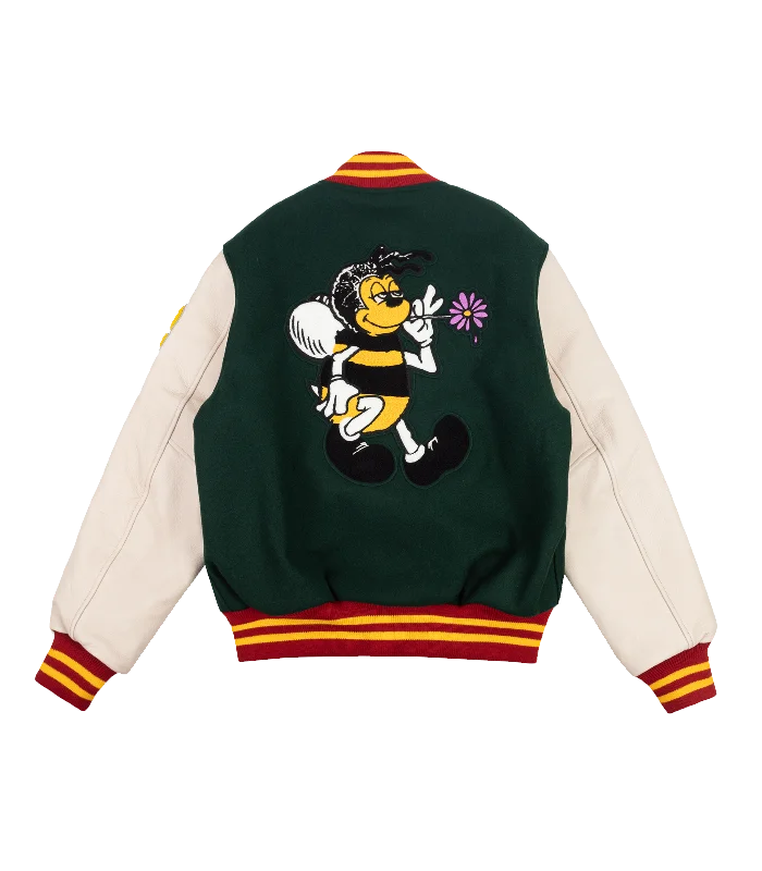 BEE LINE VARSITY JACKET - GREEN