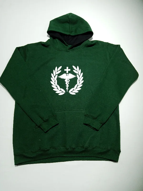 Graphic Printed Green Hoddie Non Zipper