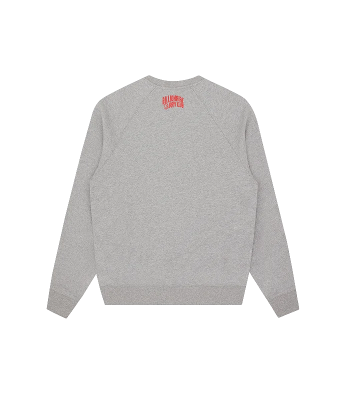 HEAT MAP HELMET LOGO CREWNECK - HEATHER GREY