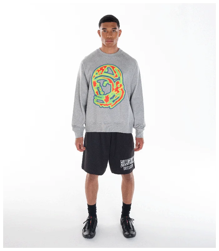 HEAT MAP HELMET LOGO CREWNECK - HEATHER GREY