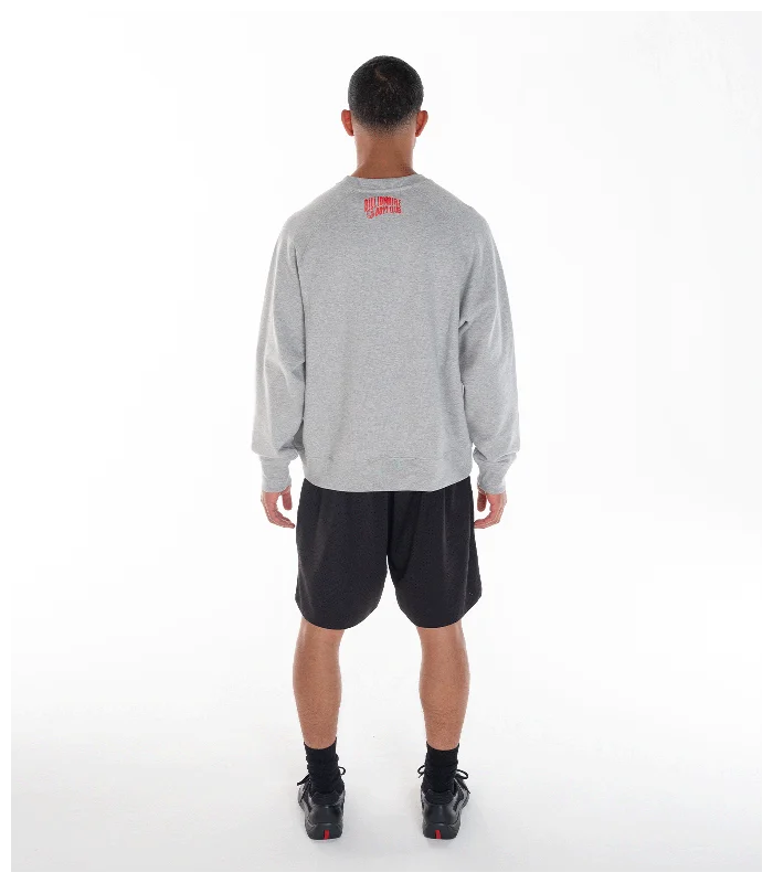 HEAT MAP HELMET LOGO CREWNECK - HEATHER GREY