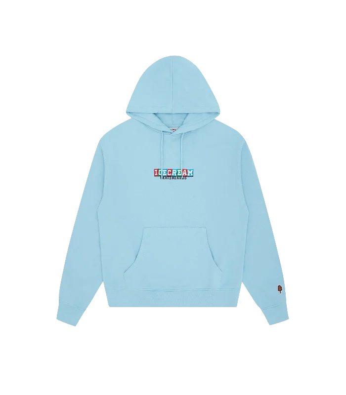 IC SKATEBOARDS EMBROIDERED POPOVER HOOD - BLUE