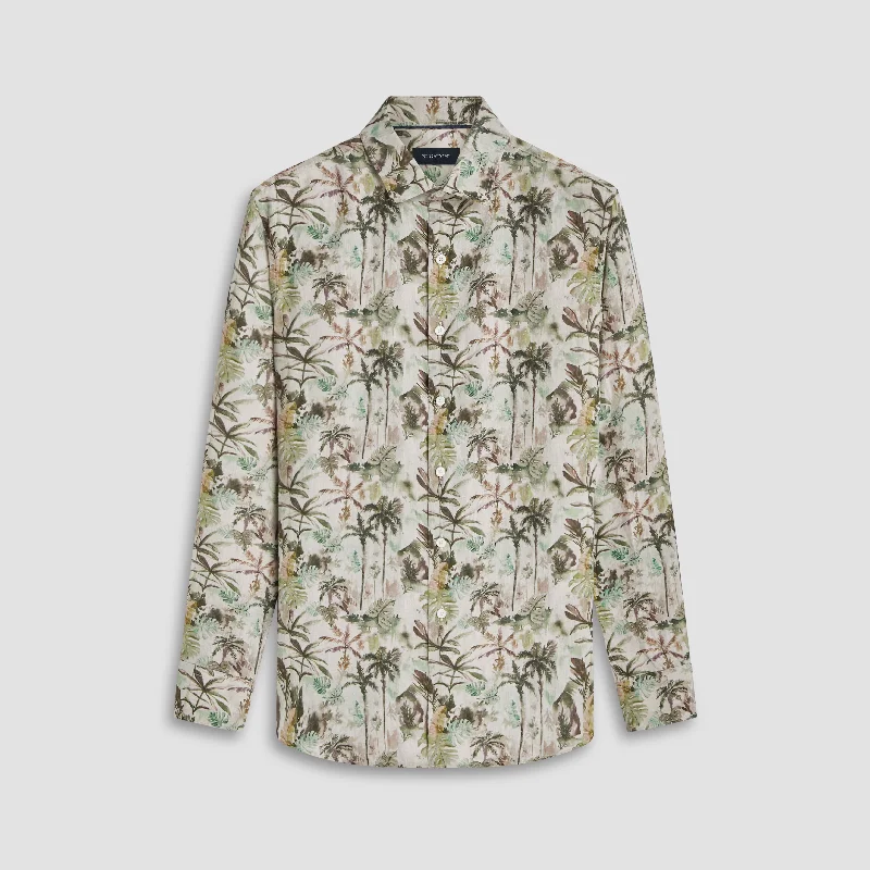 Julian Tropical Leaf Print Shirt