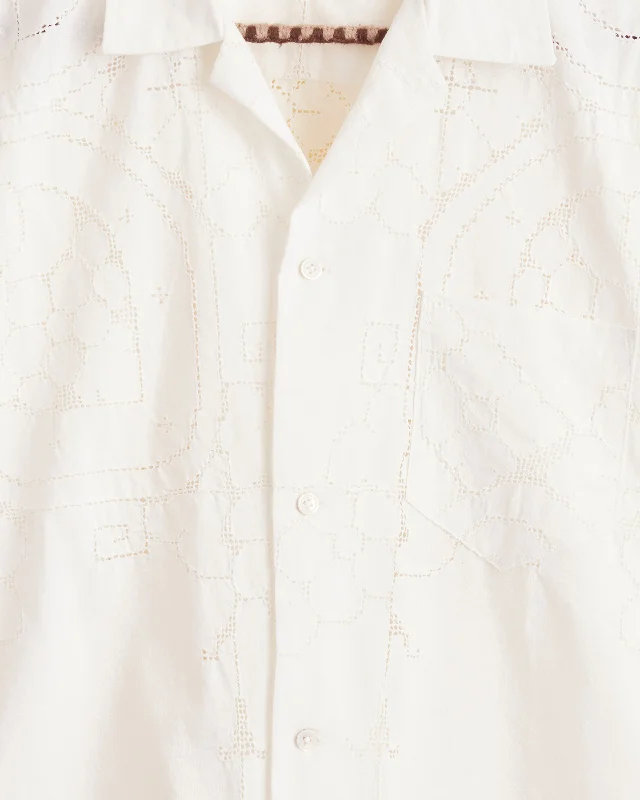 Lace Short Sleeve Shirt - M