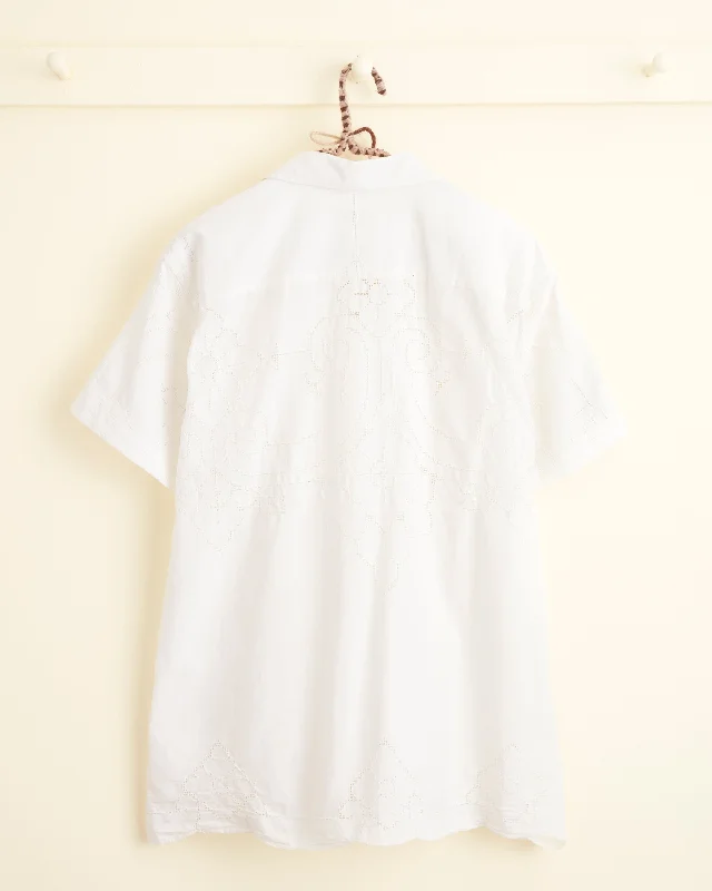 Lace Short Sleeve Shirt - M