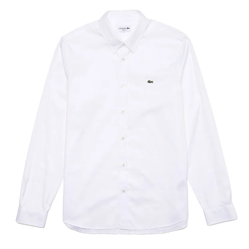 Lacoste L/S Slim Fit Cotton Shirt White