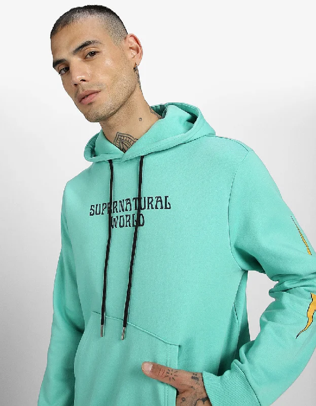 World of Illusion Green Back Graphic Printed Hoodie