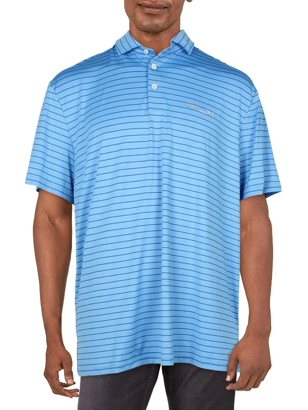 Mens Logo Striped Short Sleeve Polo