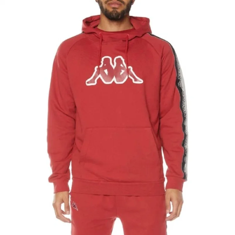 Men's Logo Tape Dapet Hoodie In Red/grey/black