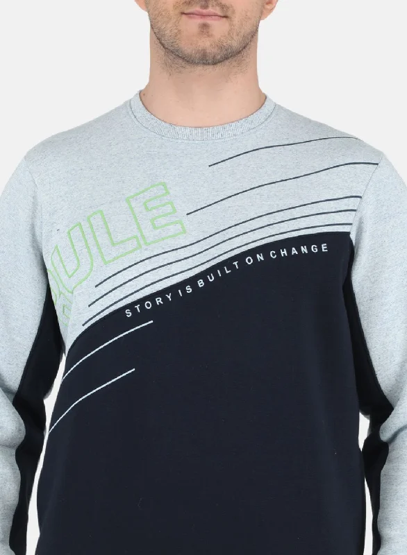 Men Blue Solid Sweatshirt