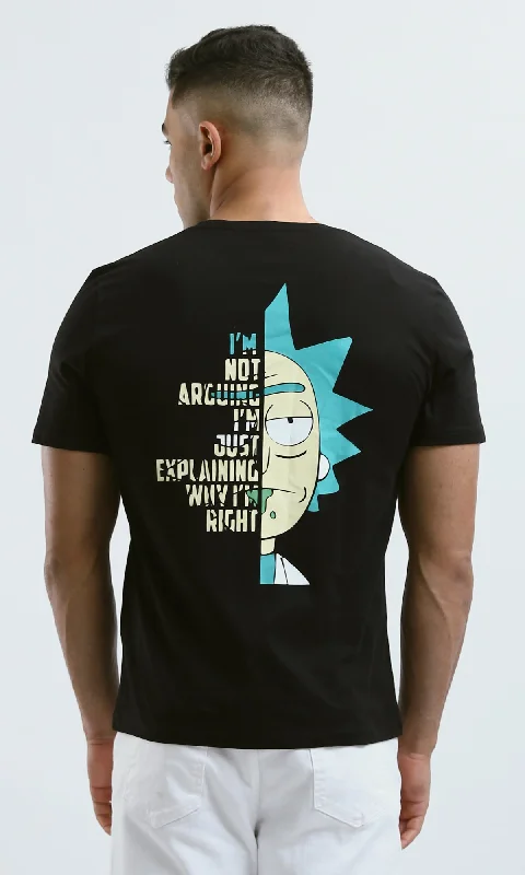 O178914 ""Rick And Morty"" Short Sleeves Black Tee