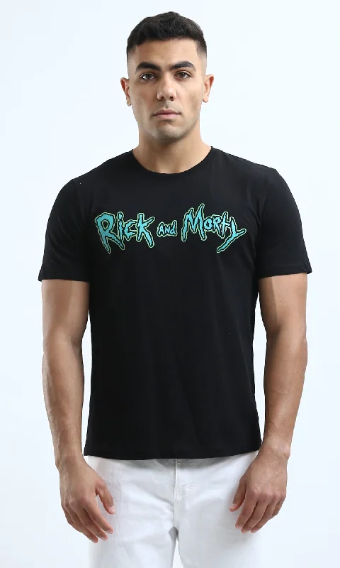 O178914 ""Rick And Morty"" Short Sleeves Black Tee