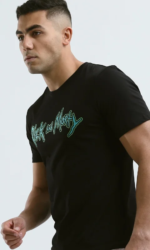 O178914 ""Rick And Morty"" Short Sleeves Black Tee