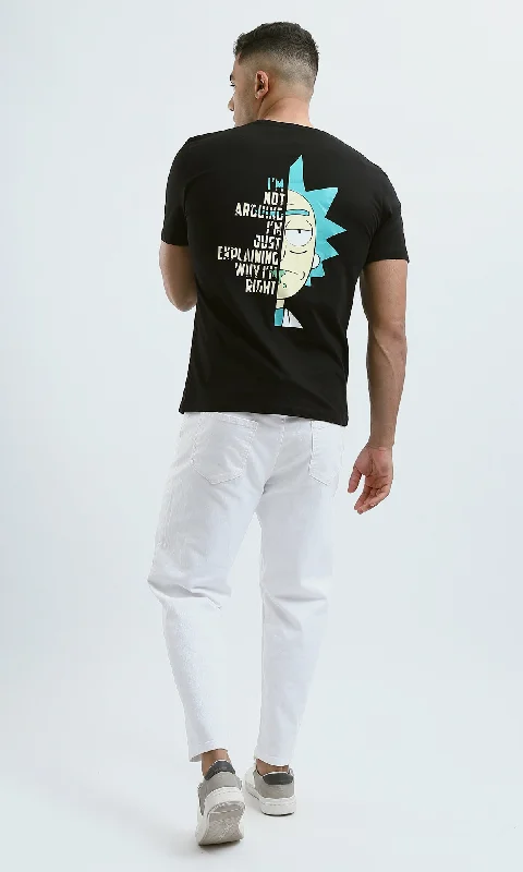 O178914 ""Rick And Morty"" Short Sleeves Black Tee