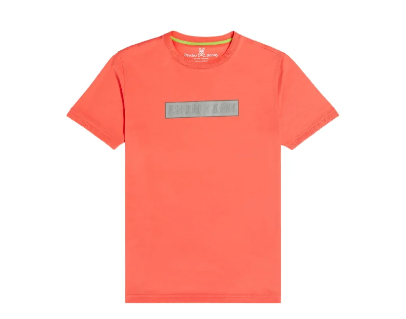 Psycho Bunny Rushup Reflective Neon Coral Men's Tee Shirt B6U201N1PC-NCR