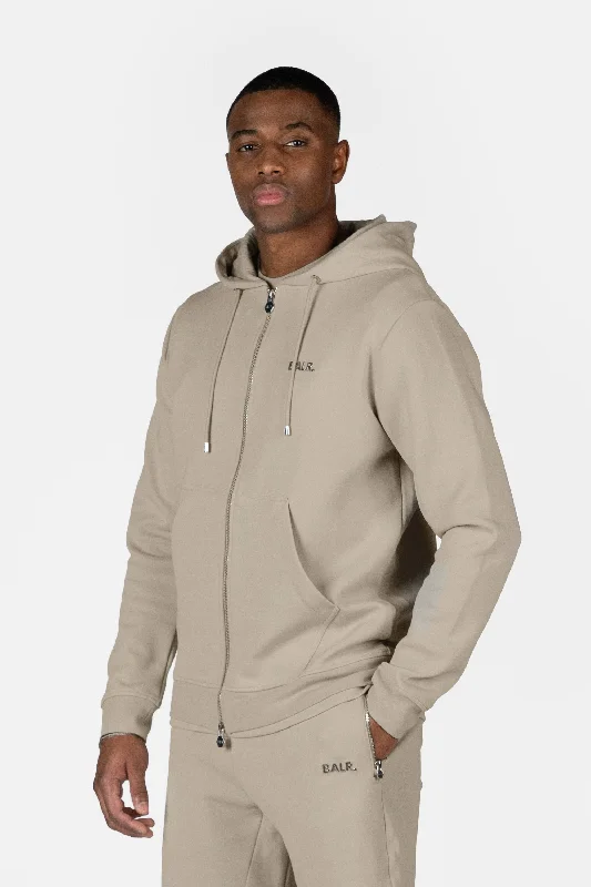 Q-Series Regular Fit Zip Through Hoodie Silver Lining