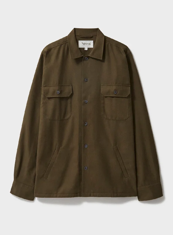 Regenerative Cotton Flannel Dorset Moss Piccadilly Overshirt