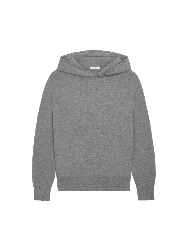 Regenerative Merino Wool Hoodie—grey marl