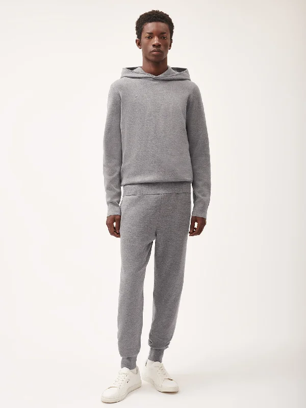 Regenerative Merino Wool Hoodie—grey marl