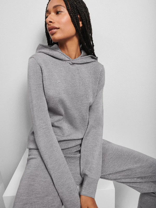 Regenerative Merino Wool Hoodie—grey marl